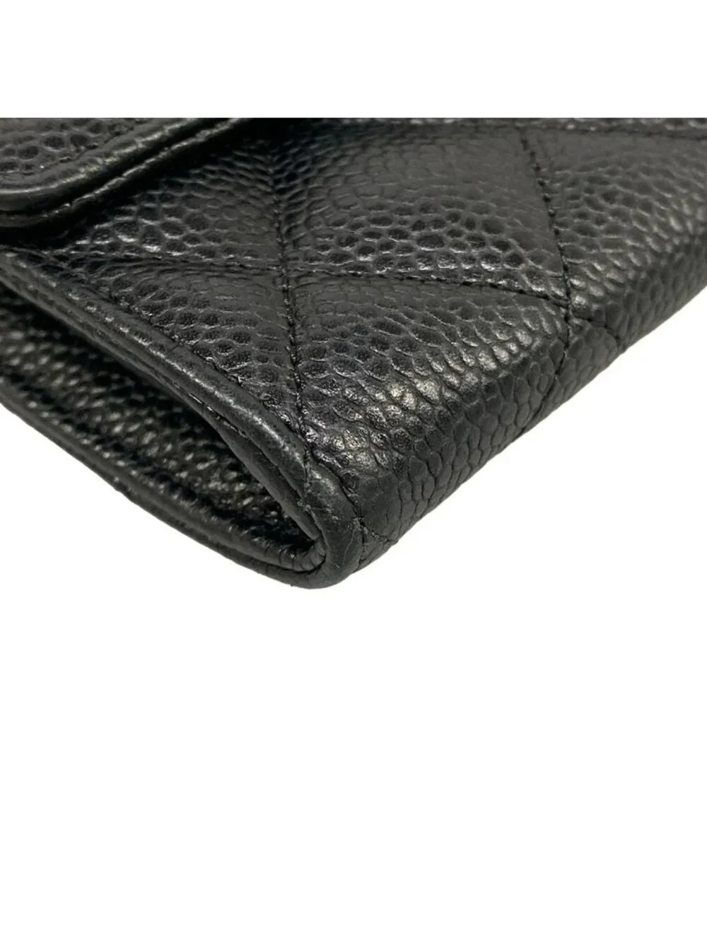 Chanel Wallet Quilted Black Silver